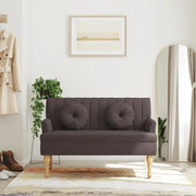 Panca con Cuscini-Sgabello-Divano Marrone Scuro 113x64,5x75,5 cm in Tessuto
