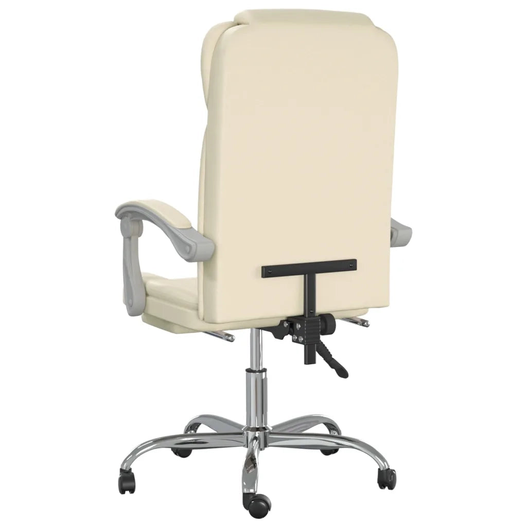Poltrona da Ufficio Reclinabile Crema in Similpelle 349700