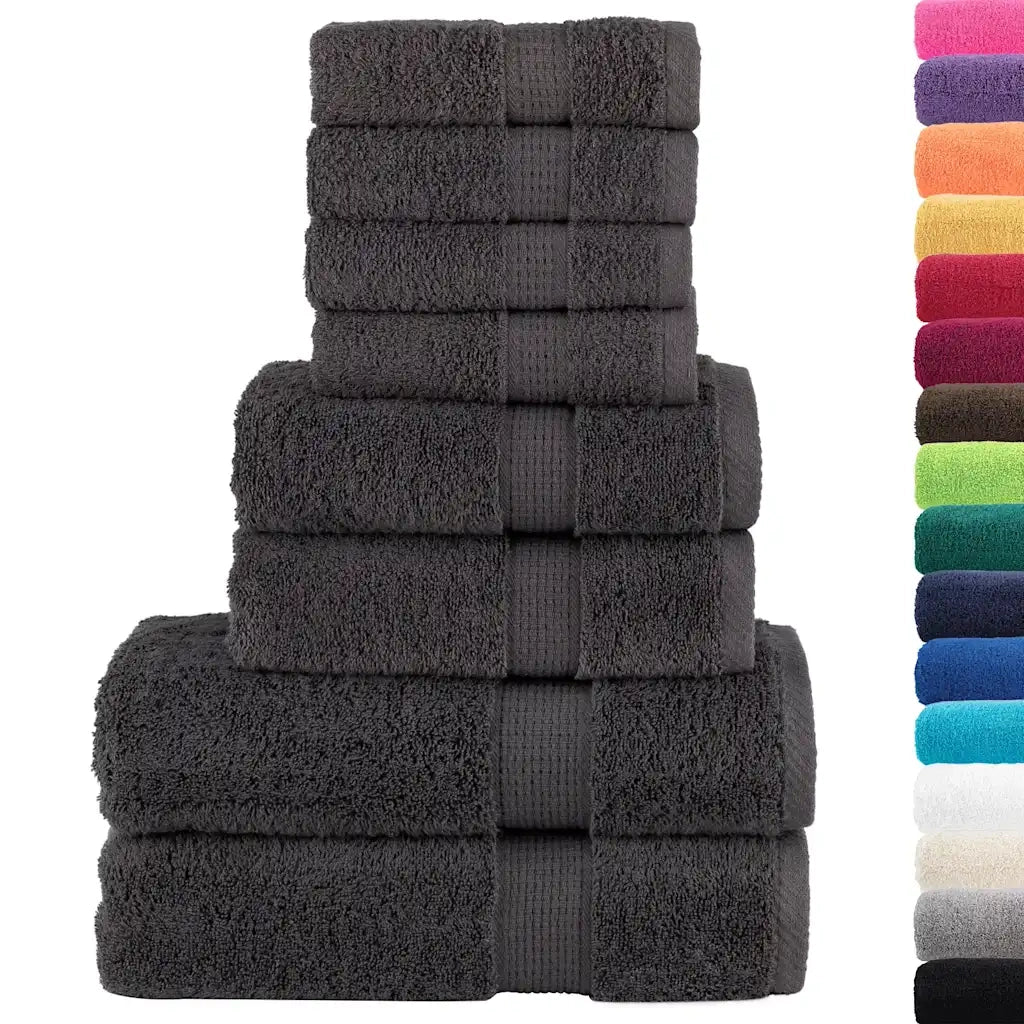 Set ASciugamani SOLUND 8 pz | Teli per bagno Antracite 600 gsm