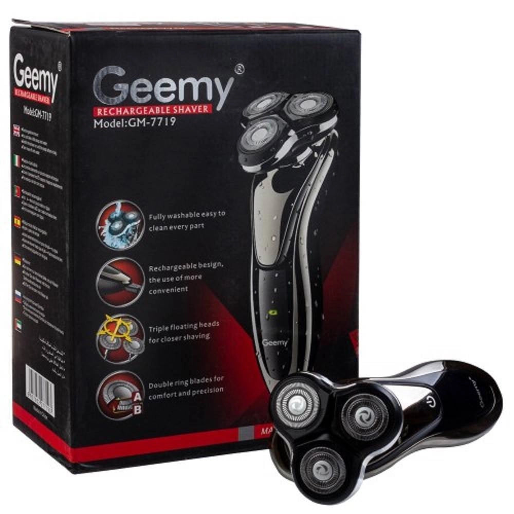 Trade Shop - Rasoio Elettrico Cordless Gm-7719 Batteria Ricaricabile Impermeabile Testa Galleggiante -