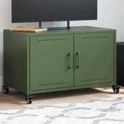 Mobile TV Verde Oliva 68x39x43,5 cm in Acciaio