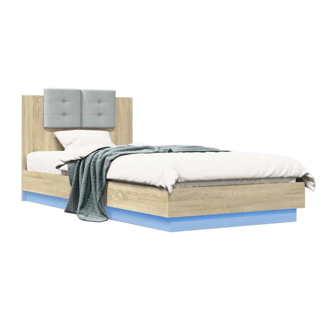 Letto con LED Rovere Sonoma 80 x 200 cm Legno ingegnerizzato 3429662