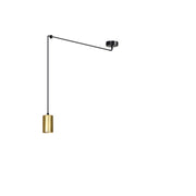 Lampada a sospensione TRAKER in acciaio nero e oro