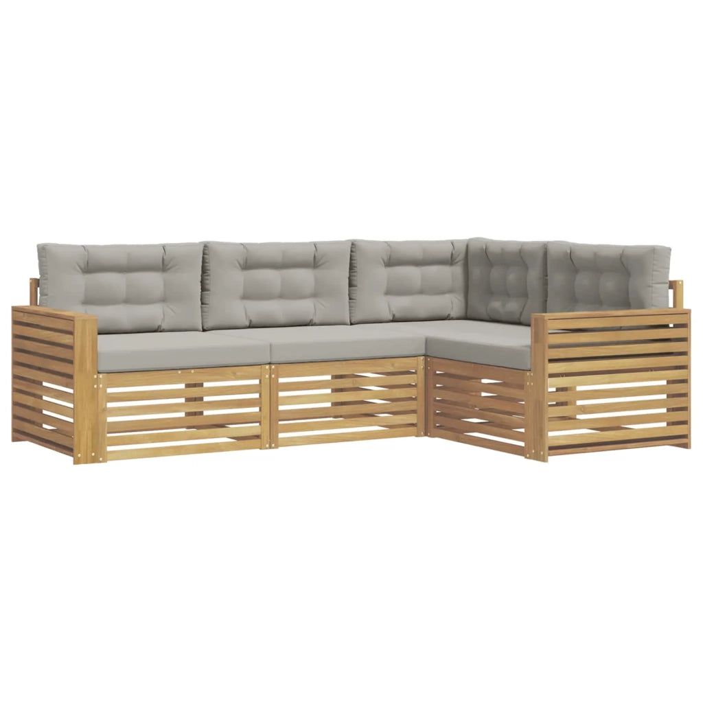 Set di divani da esterno 4 pcs Bianco e Grigio Chiaro 3390411
