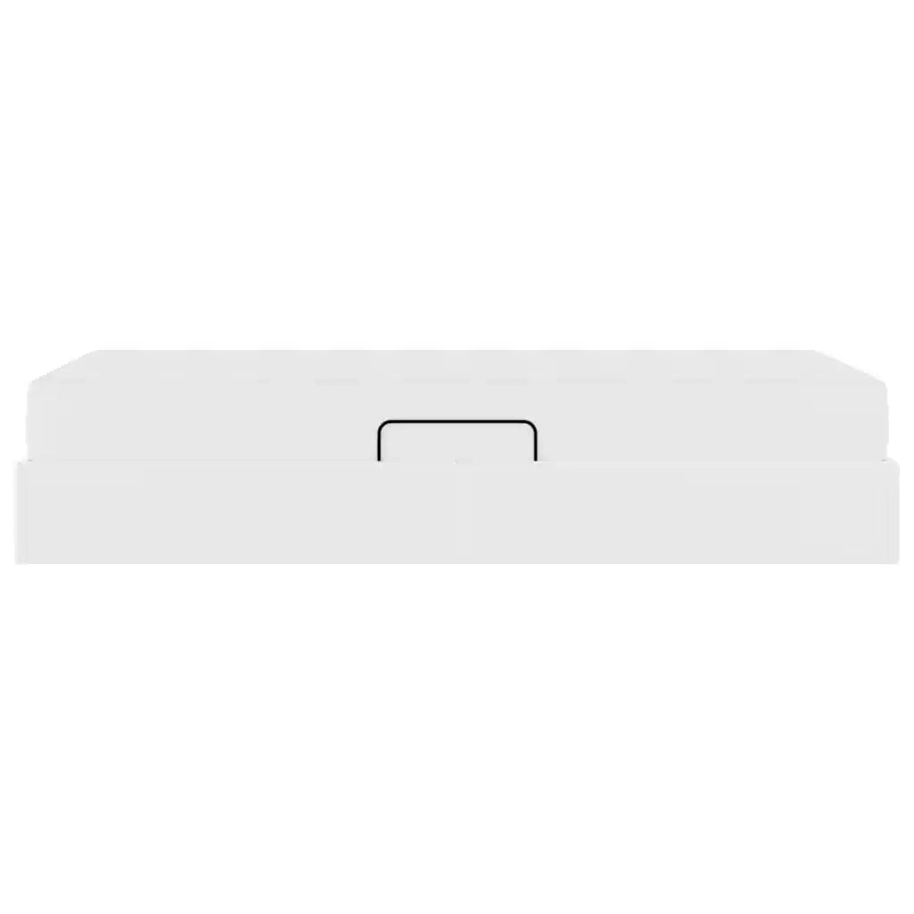 Letto con contenitore e materasso 2 pcs Bianco Pelle 3399589