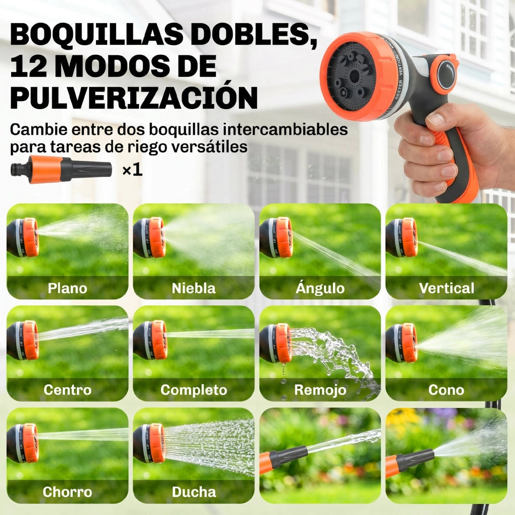 Carrete Mangiare da Giardino Retrattile 23+2 m ¨C zephmum ¨C 12 Modi Spruzzo Blocco Automatico