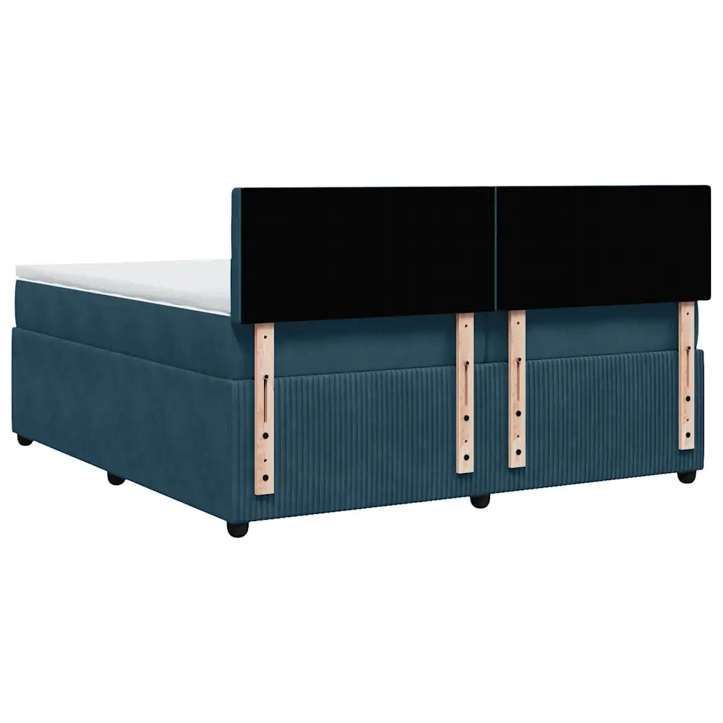 Giroletto a Molle con Materasso Blu 200x200 cm in Velluto 3287846