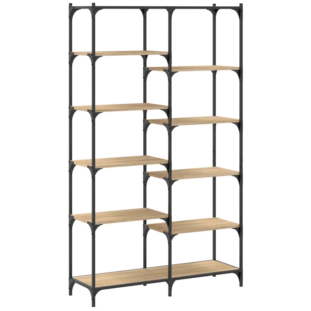 vidaXL Libreria Rovere Sonoma 100x32x170 cm Legno Multistrato e Ferro