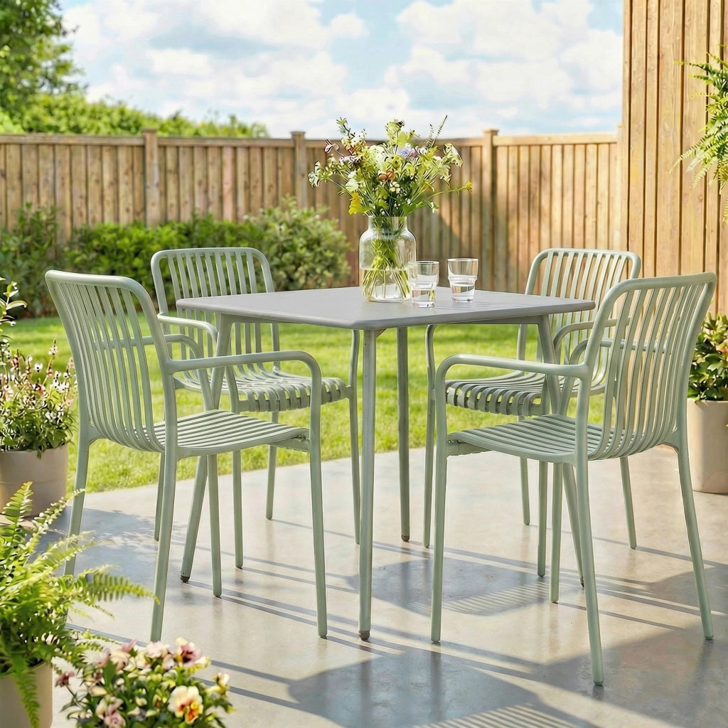 Sedia da Giardino Imbottita ¨C Minimal ¨C Grigio Verde 44x52x83 cm