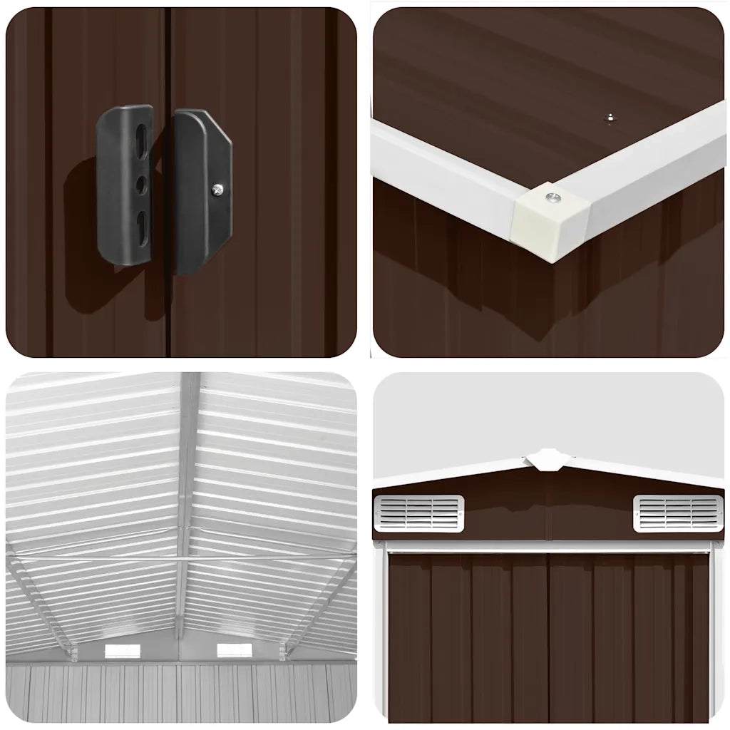 Capanno da Giardino 257x489x181 cm in Metallo Marrone cod mxl 43029