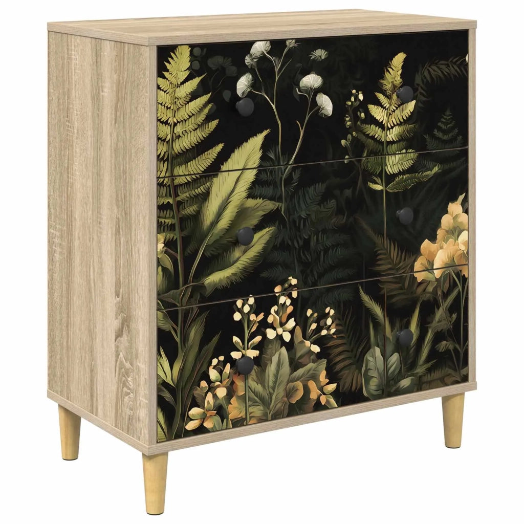 Cassettiera RHENEN Stampa tropicale 66 x 36,5 x 75 cm Sonoma 8007349