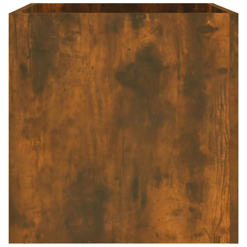 Fioriera in legno composito 40 x 40 x 40 cm resistente all'umidità stile moderno in rovere affumicato 02_0048428