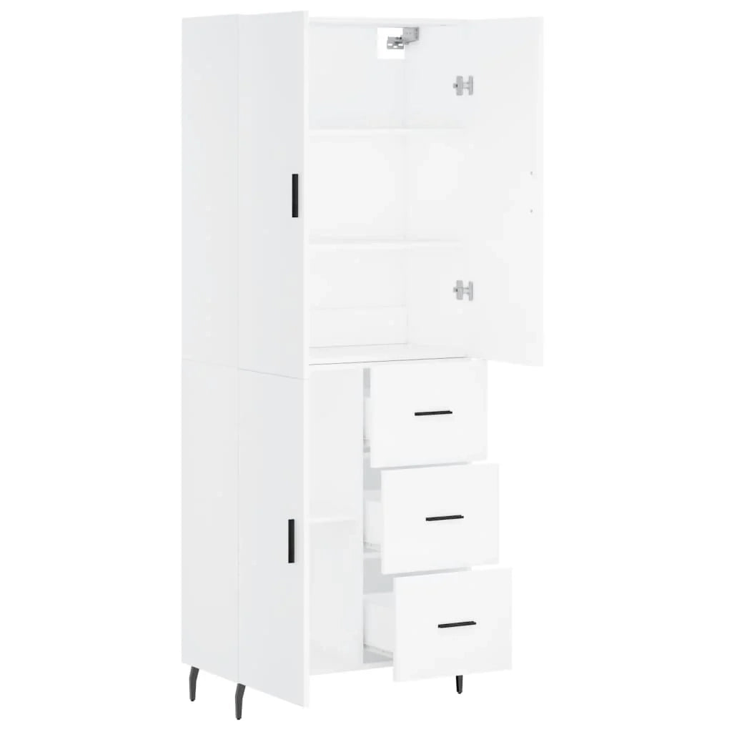 Buffet credenza cassettiera mobiletto mobile contenitore organizer cucina soggiorno salotto alto 69,5 x 34 x 180 cm legno ingegnerizzato bianco 02_0032588