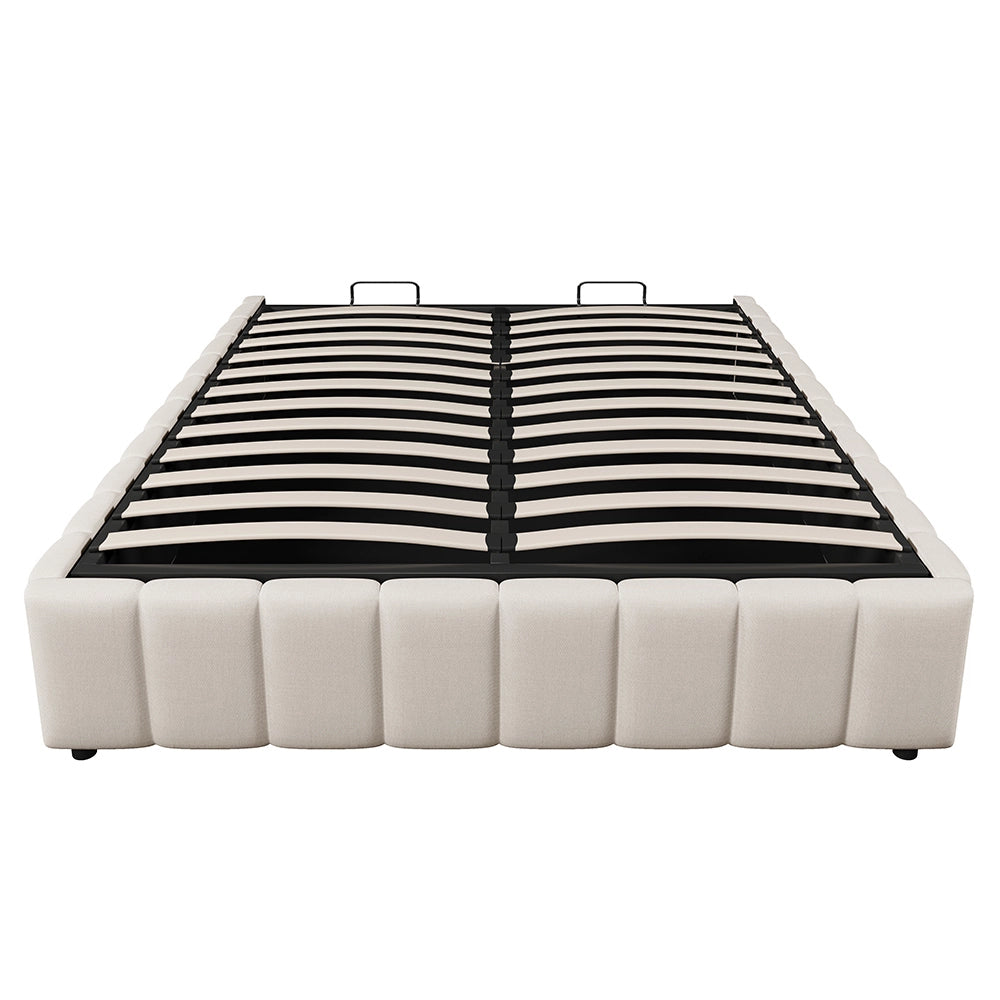 Letto matrimoniale-Xylo-140x200 cm-idraulico, senza testiera, beige