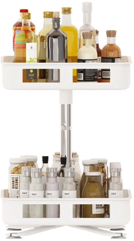 Organizzatore multifunzionale per cucina - Raccoglitore 360° girevole - Conservazione multifunzionale - Materiale in acciaio inossidabile - Facile da pulire - Organizzatore per cucina