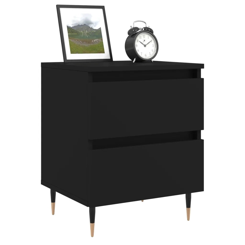 Comodino Nero 40x35x50 cm in Legno Multistrato 826862