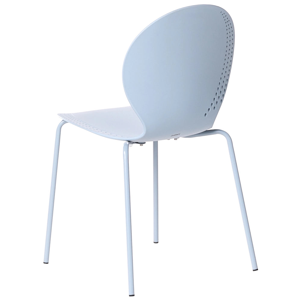 Set di 4 sedie da giardino azzurro in materiale sintetico plastico per interni ed esterni, sala da pranzo in stile moderno