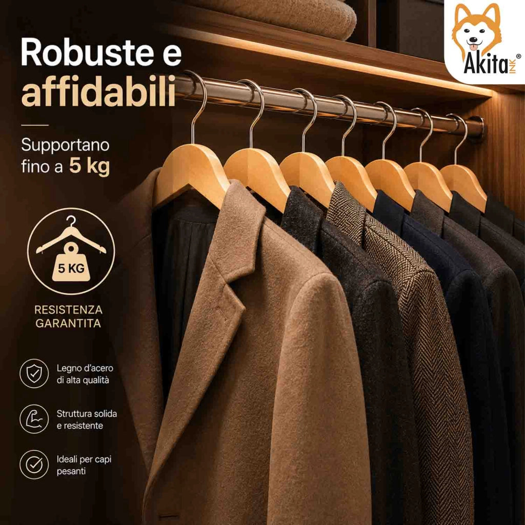 Akitaink 12 Grucce Legno Barra Antiscivolo 360