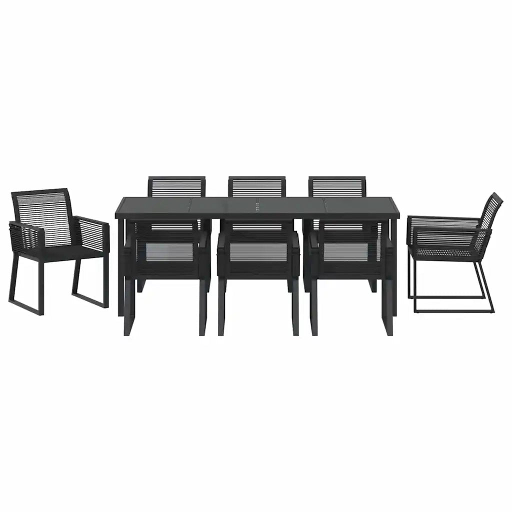 Set da Pranzo per Giardino 9 pcs Nero 3379316