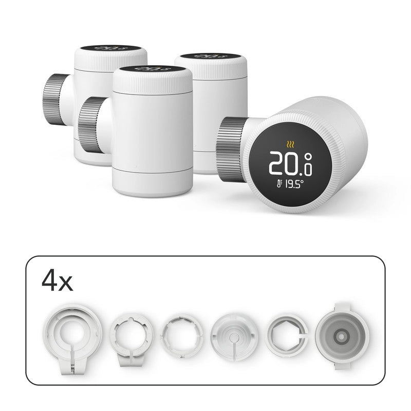 Tado Testa termostatica Intelligente X quattro pack. Controllo multistanza. Wi-fi. Matter. Assistenti vocali google e alexa