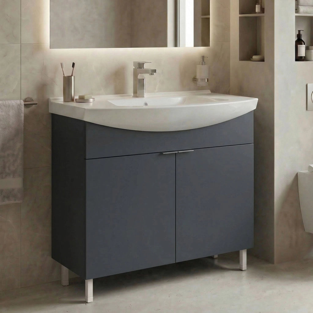 Mobile lavabo "Purus 80" - 80 x 50 x 83 cm - Antracite opaco