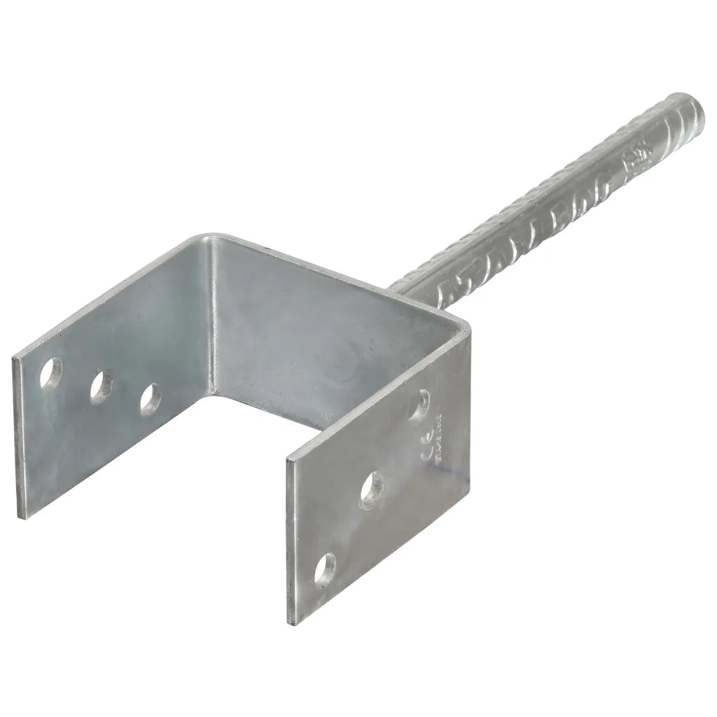 Picchetti per Recinzione 6 pz Argento 10x6x30cm Acciaio Zincato 145318