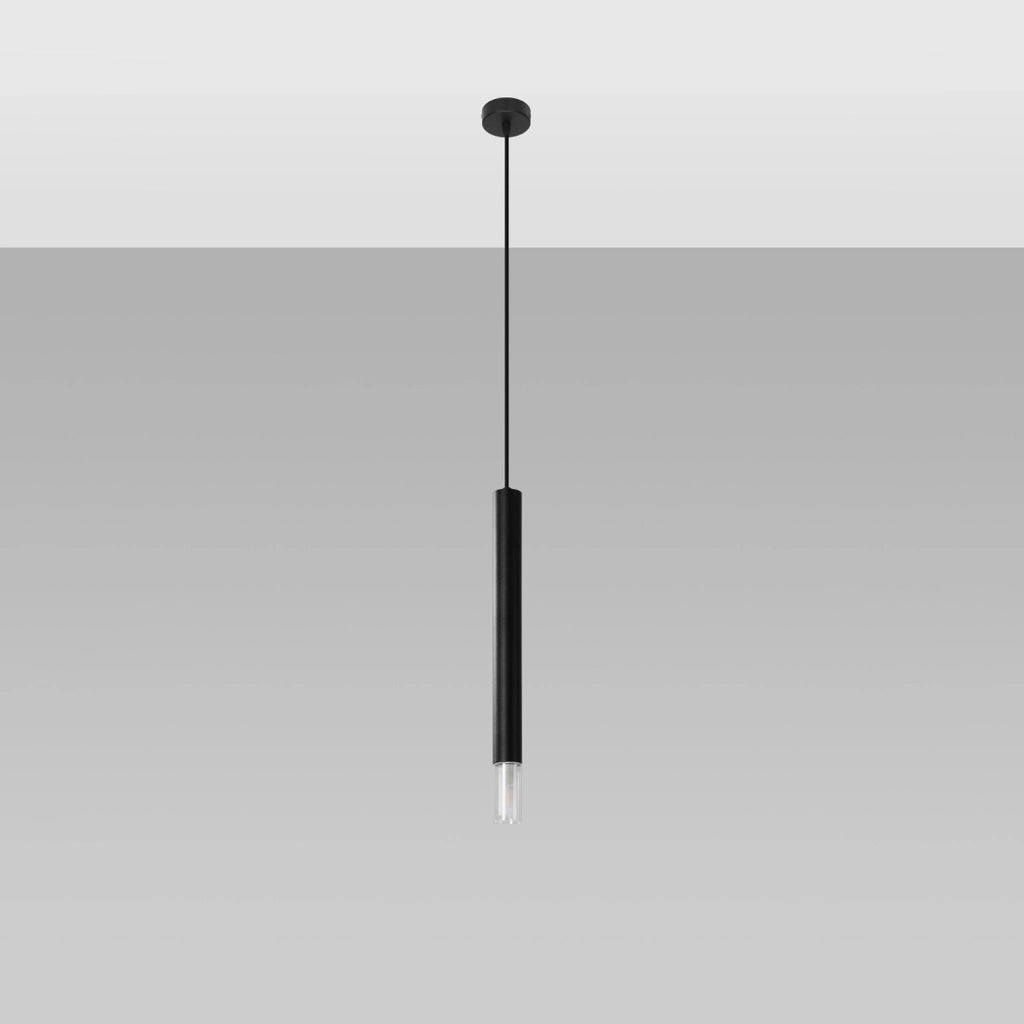 Lampada a sospensione SULTAN 1 nera vetro G9 Pure Lume