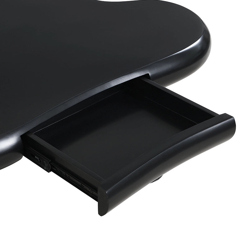 Tavolino da caffè 98x65.5x40 cm con LED a 16 colori e cassetto in MDF nero