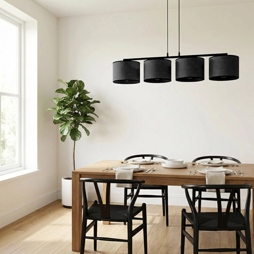 Lampada a sospensione ECO in acciaio nero opaco