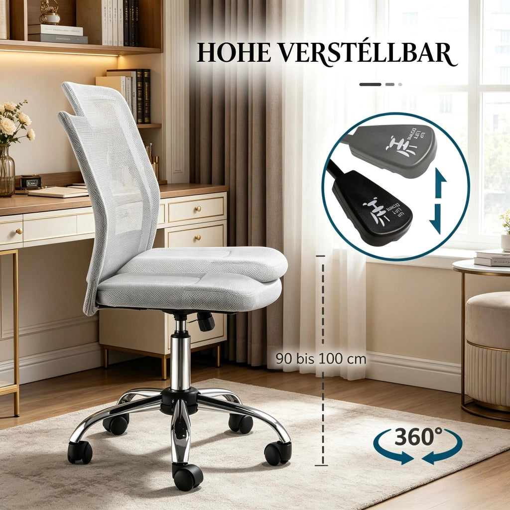 SEDIA da Ufficio Girevole 43x43 cm Grigio in Mesh e Metallo