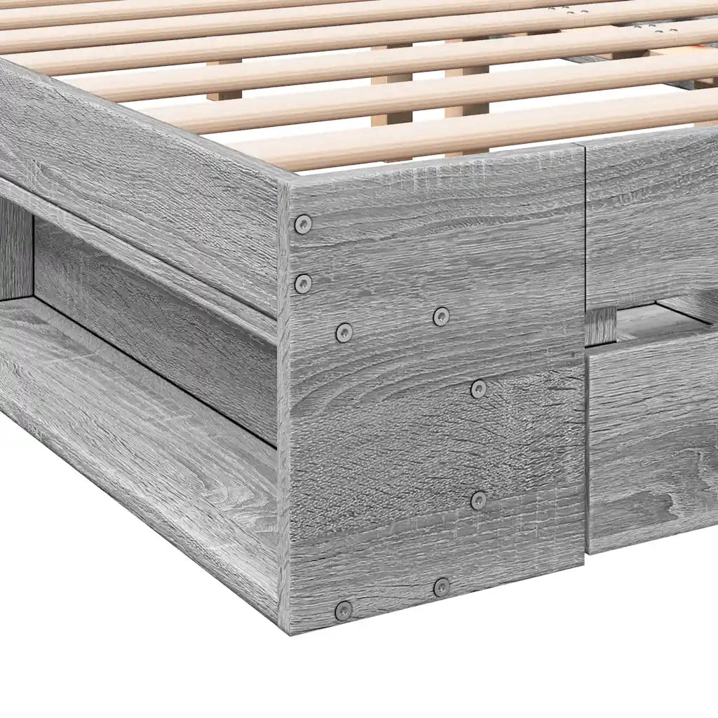Giroletto Cassetti Grigio Sonoma 150x200 cm Legno Multistrato 3280746