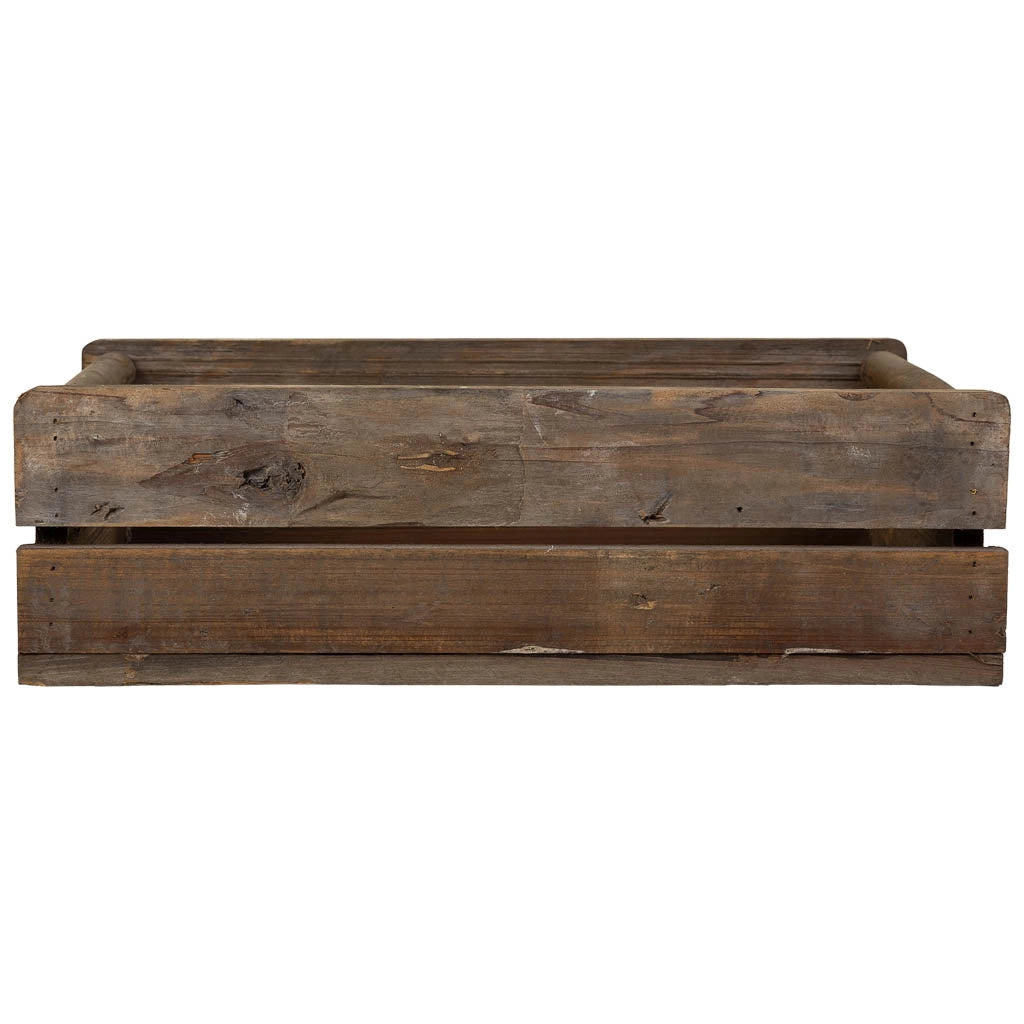 Set 2 cassette legno marrone 49x33x15-39,5x26x13h cm