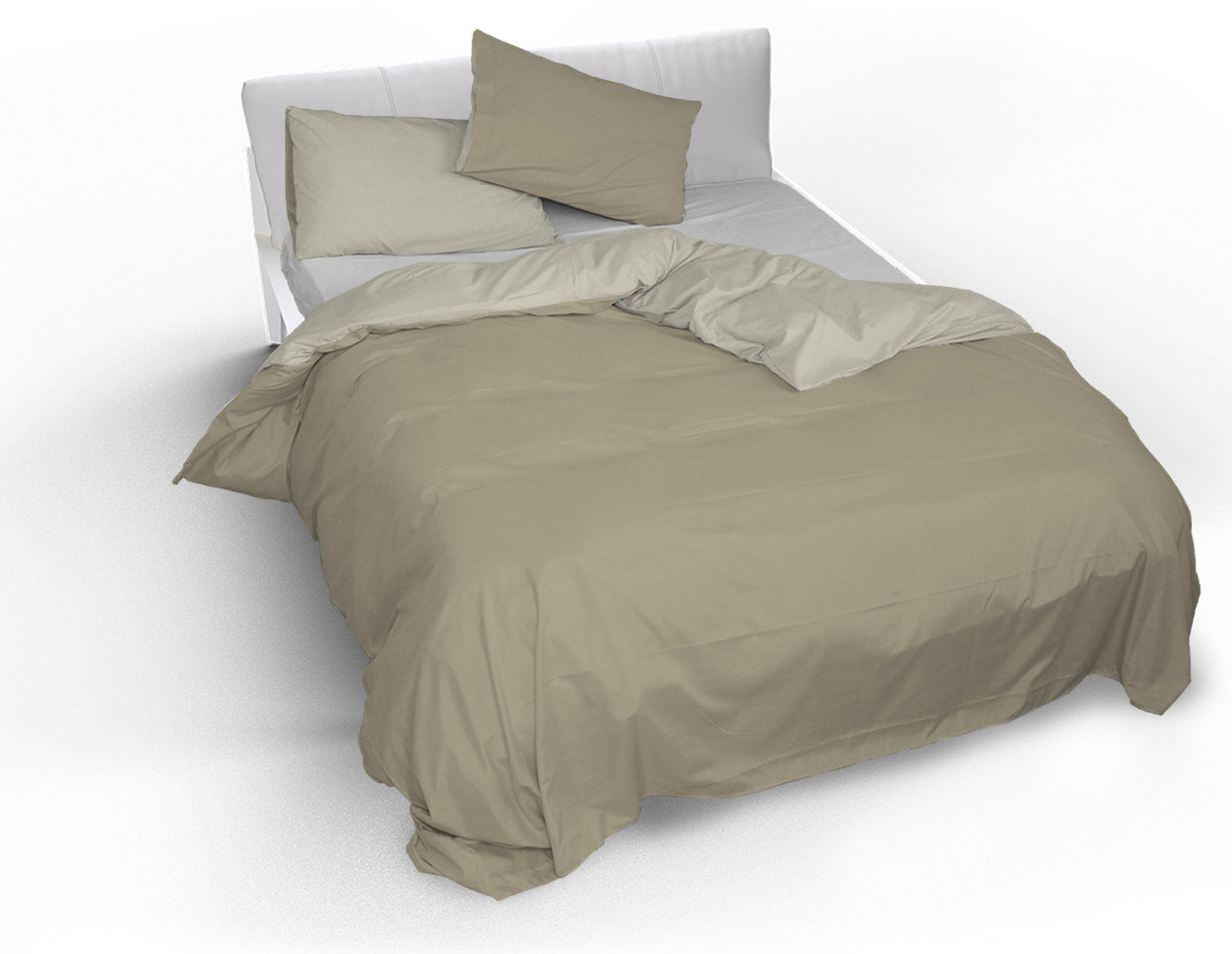 Copripiumino con Sacco e Federe Doubleface Tortora/Panna Matrimoniale