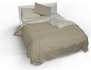 Copripiumino con Sacco e Federe Doubleface Tortora/Panna Singolo