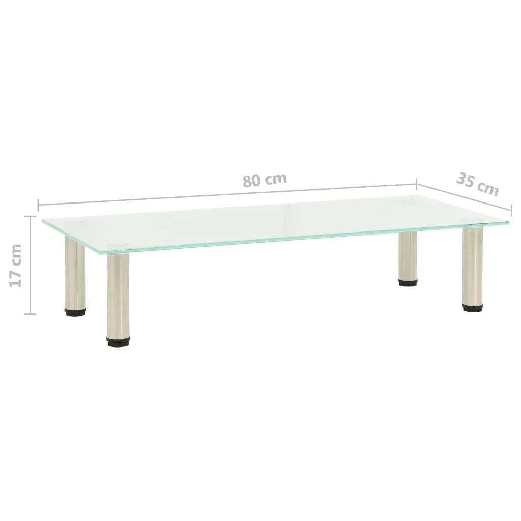 Mobile Porta TV Glassato 80x35x17 cm in Vetro Temperato 322765