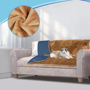 Deke per cani, deke morbida, coperta per letto per animali, per cani e gatti (Beige/Grey Blue, 102x152cm)