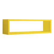 Mensola da Muro Modello REGOLO, Pensile Bagno, Mensola da Parete, Scaffale da Parete, 60x17 p15.5 cm. Finitura  GIALLO CANARINO - MADE IN ITALY