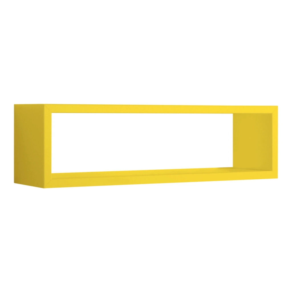 Mensola da Muro Modello REGOLO, Pensile Bagno, Mensola da Parete, Scaffale da Parete, 60x17 p15.5 cm. Finitura  GIALLO CANARINO - MADE IN ITALY
