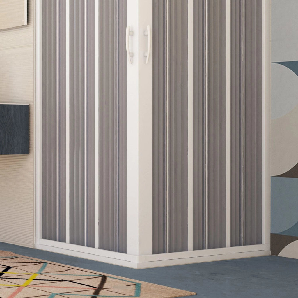 Box Doccia in PVC 100x100CM H185 a soffietto con Apertura Centrale colore Bianco mod. Flex