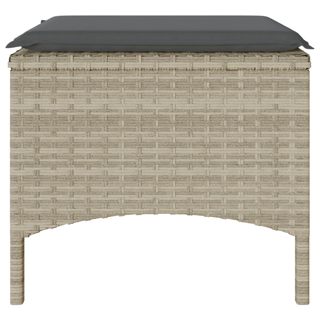 Divano Giardino 2Posti Tavolo Sgabelli Grigio Chiaro Polyrattan 4003895