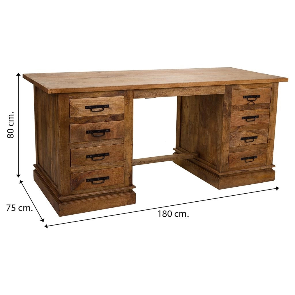 Scrivania in legno marrone 180x75x80h
