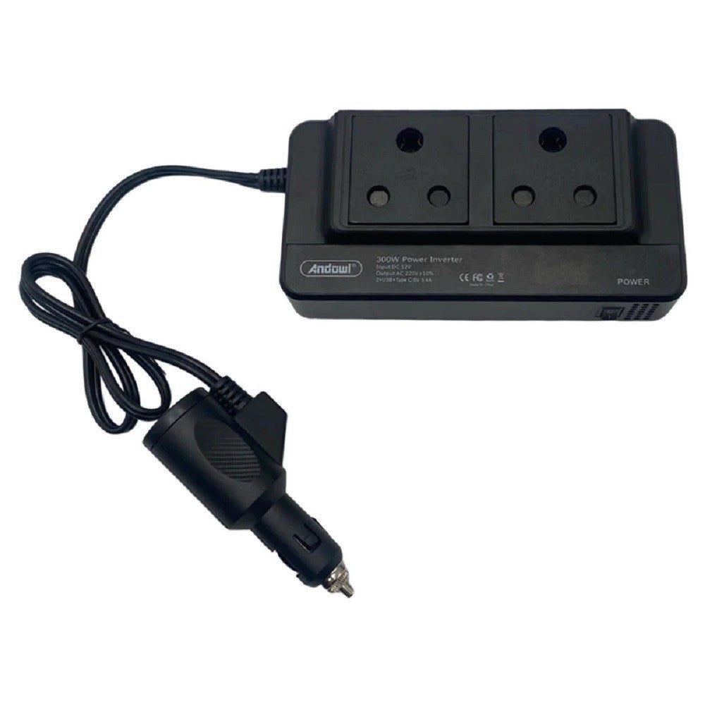 Trade Shop - Inverter Di Alimentazione Auto 300w Con 2 Porte Usb Per Caricabatterie Q-cc8200 -