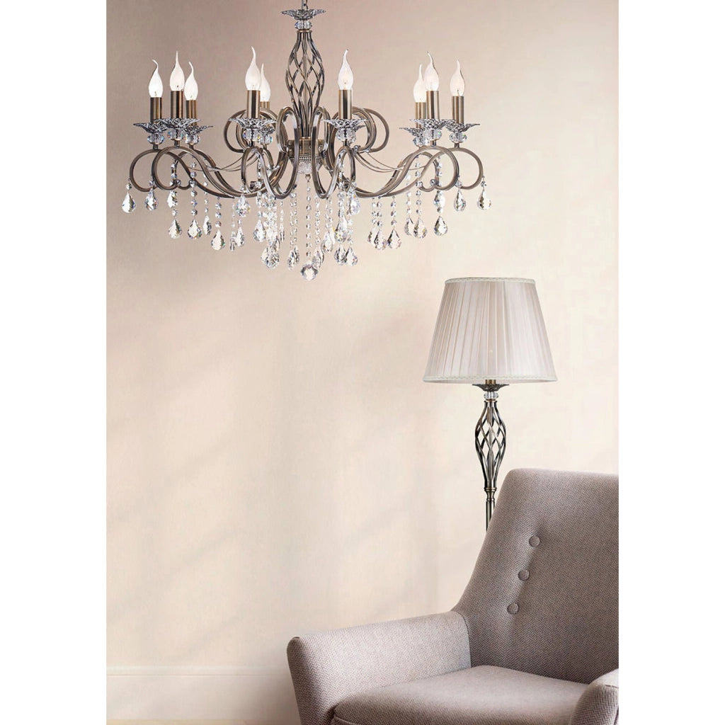 Maytoni Lampadario Classico Grace 10 luci E14 ottone metallo cristallo