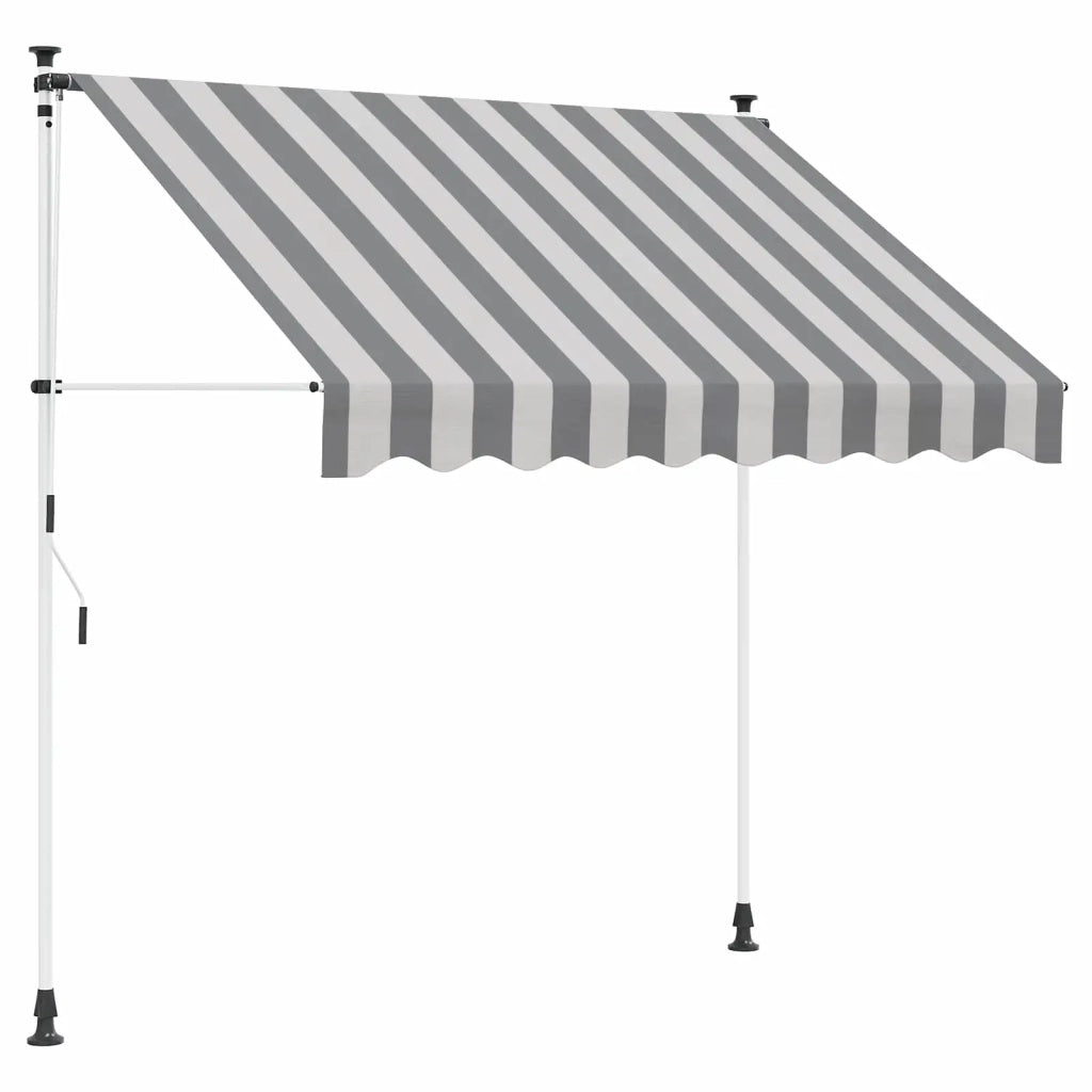 Tenda retrattile manuale Antracite e Bianco 150 cm 42037024