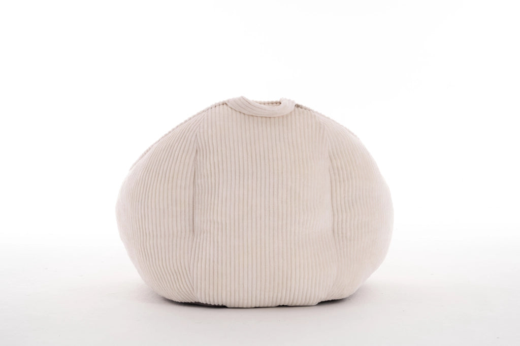 Pouf ergonomico per bambini con supporto per schiena e vita in velluto a coste beige