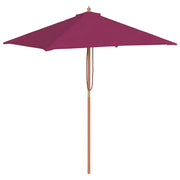 Ombrello | Parasolne da Esterni Palo in Legno 150x200 cm Rosso Bordeaux