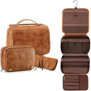 Toilette in PU-leer per donna e uomo, toilette appeso, 3-in-1 toilette multifunzionale rimovibile, grande valigetta impermeabile, 29,5 x 22 x 10 cm
