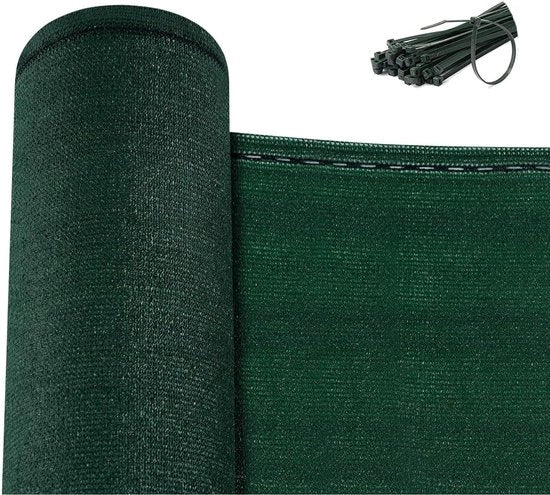Schermo da sole 1x15 m di 180 g/m² HDPE schermo da sole resistente al vento e al sole schermo da sole con cavi da legare schermo per giardino schermo per balcone campo da sport, verde