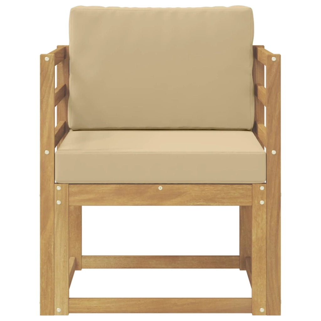 2 Pezzo Set di divani da esterno-Sofa da giardino Poliestere Bianco e Beige 995083