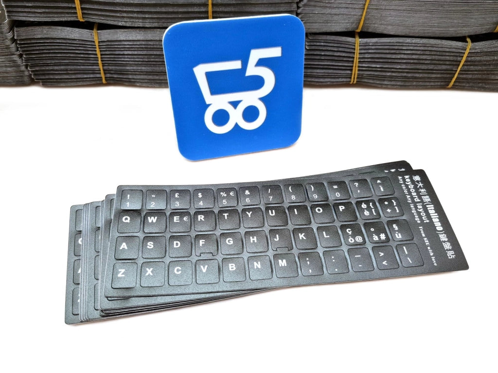 Set 12 Sticker adesivi universali per tastiera in lingua Italiana IT universale per ricondizionare Dell Lenovo Hp Fujitsu Asus Acer